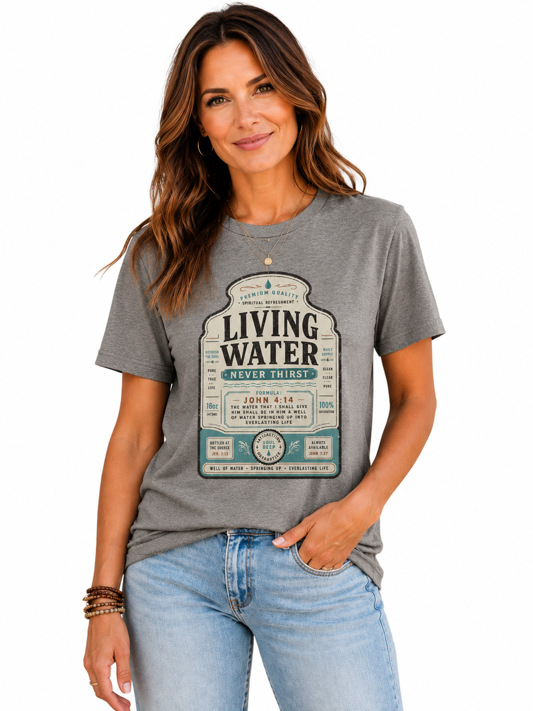 Living Water -  organic cotton ribbed neck t-shirt