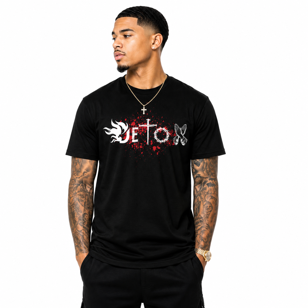 DETOX Cotton Shirt (Black) - 100% Organic Cotton t-shirt