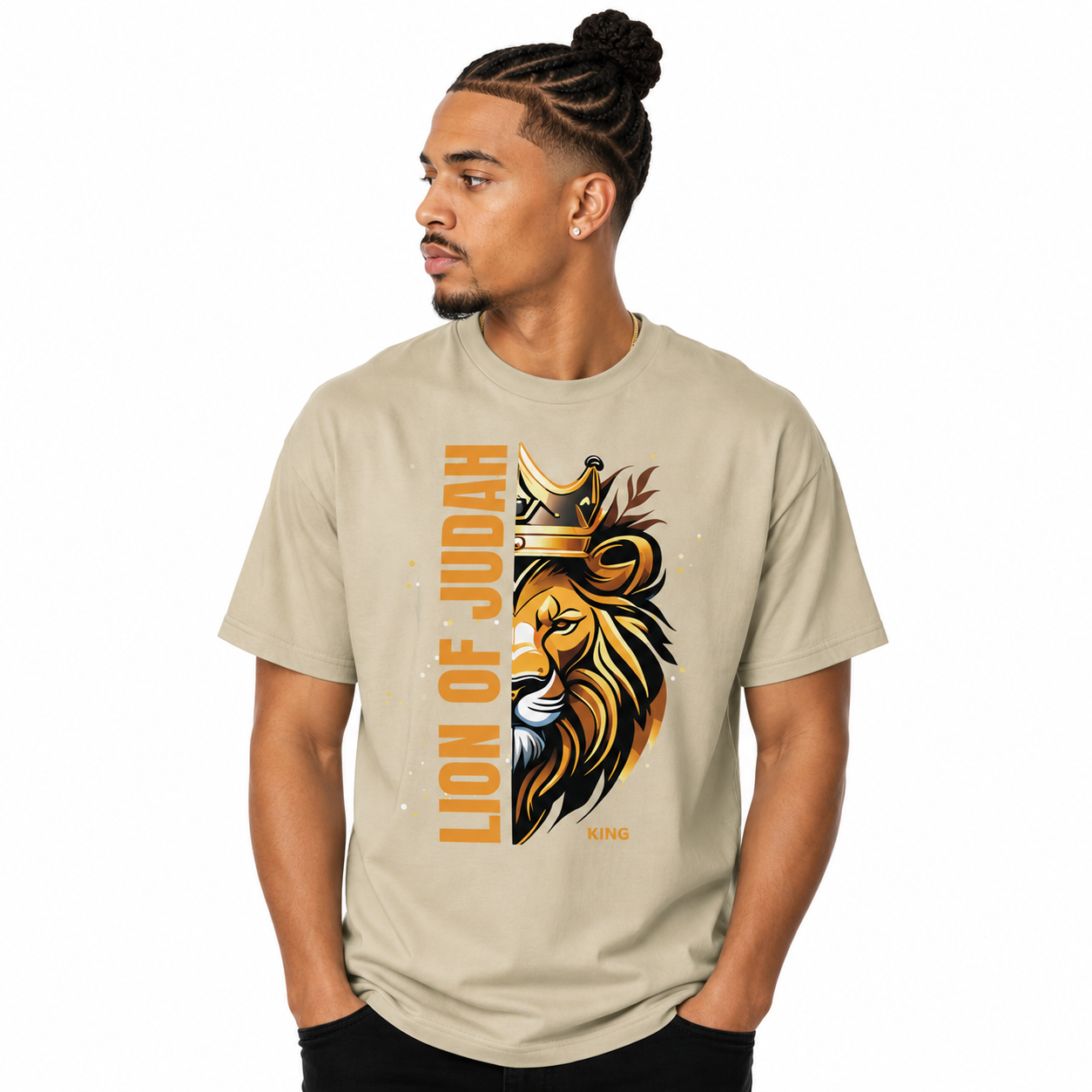 Lion of Judah • (Revelation 5:5) organic oversized high neck t-shirt