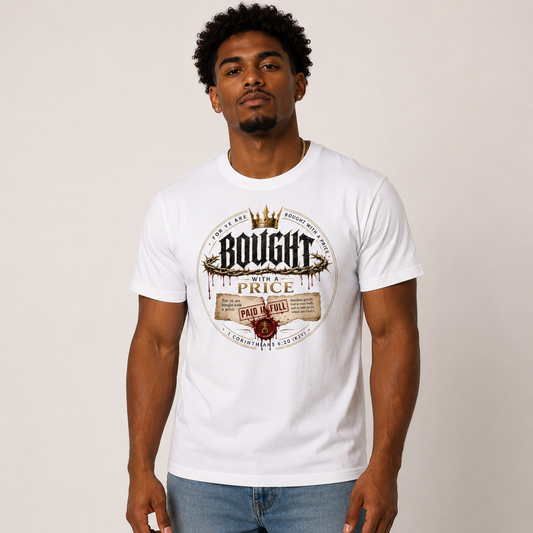 Bought With a Price - organic cotton ribbed neck t-shirt