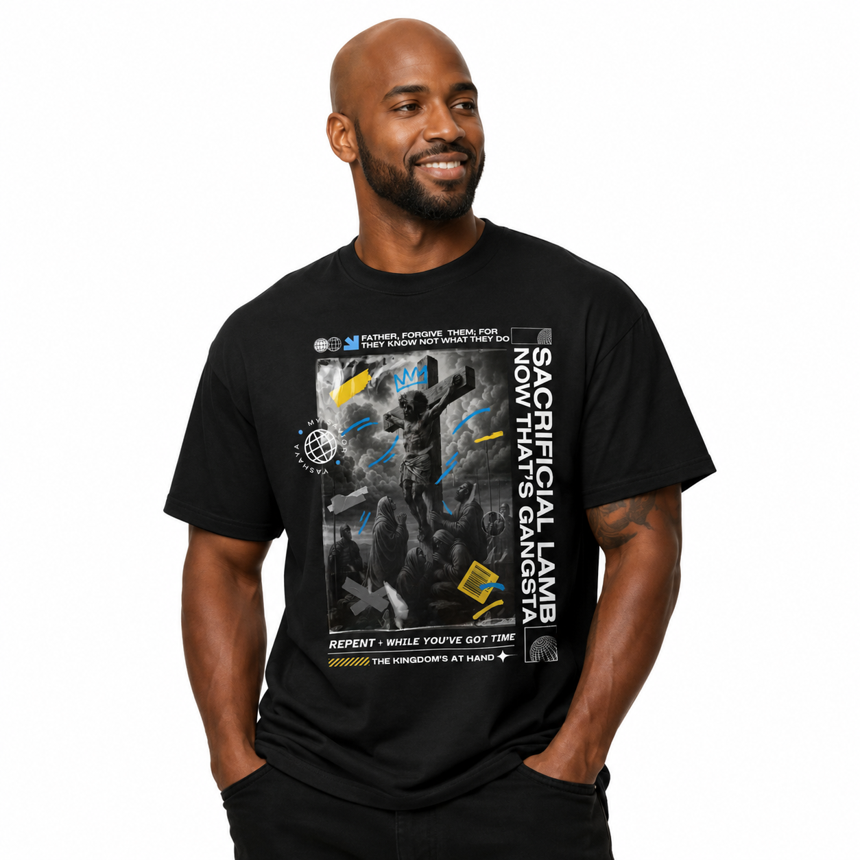 Sacrificial Lamb | Redemption Edition Organic oversized high neck t-shirt