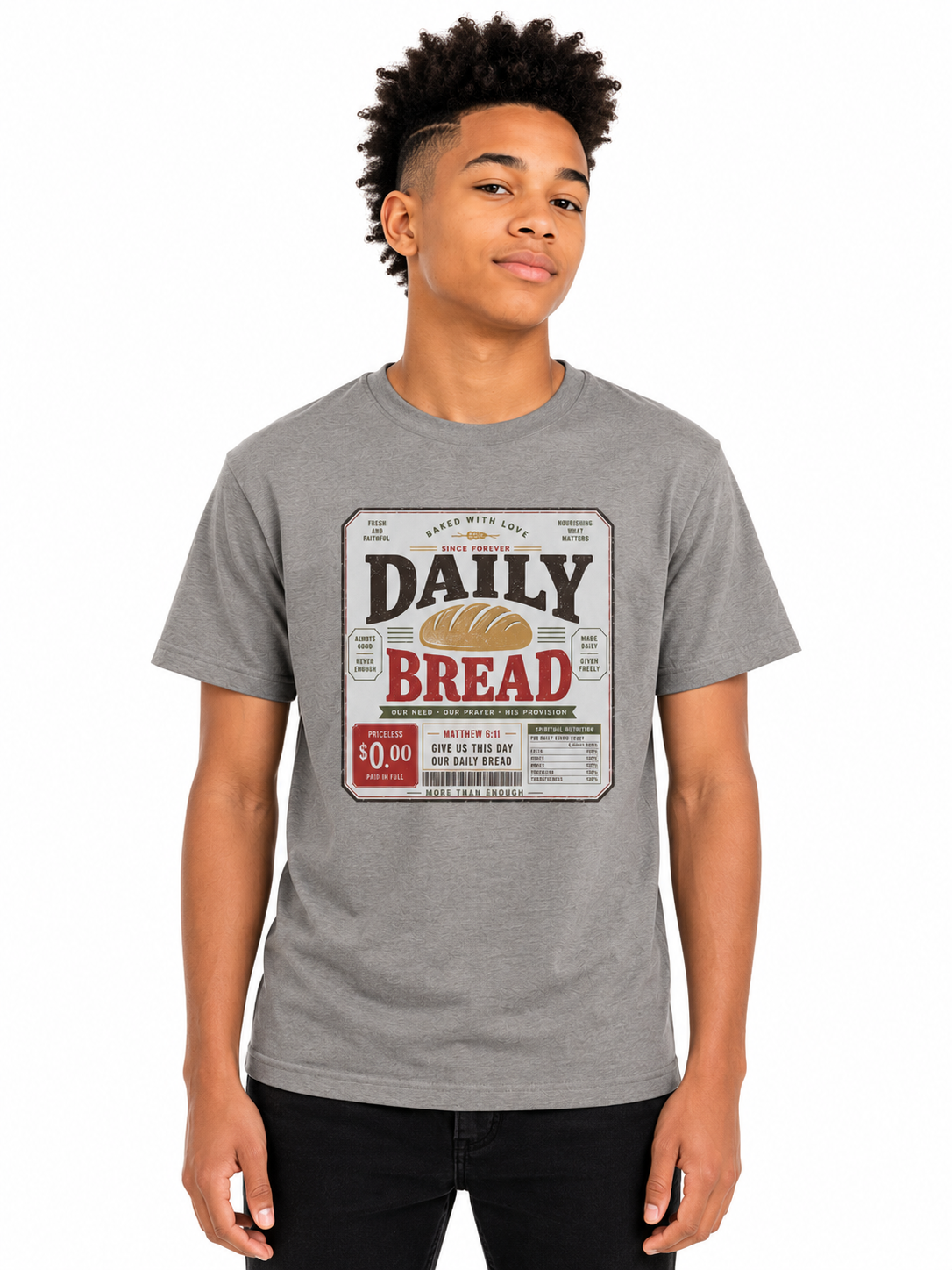 Daily Bread - organic cotton ribbed neck t-shirt