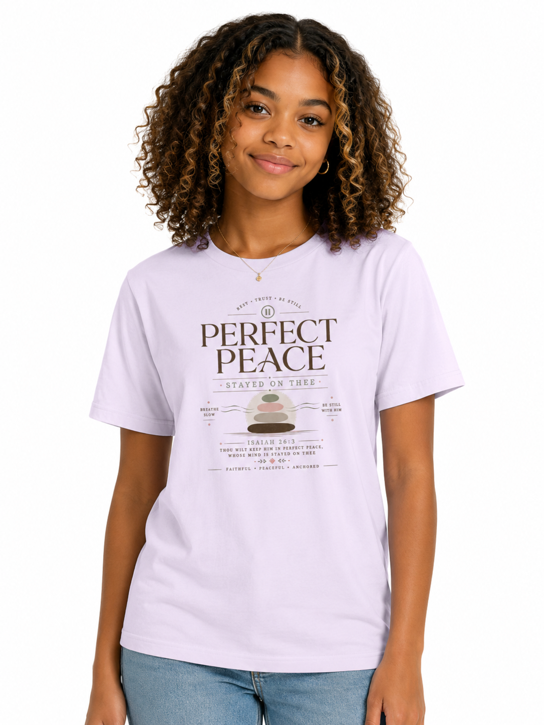 Perfect Peace -  organic cotton ribbed neck t-shirt