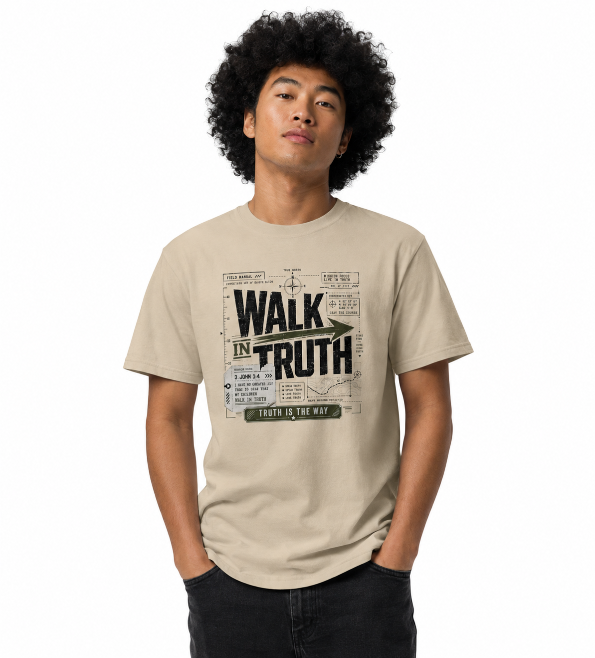 Walk In Truth - Unisex organic ribbed neck t-shirt