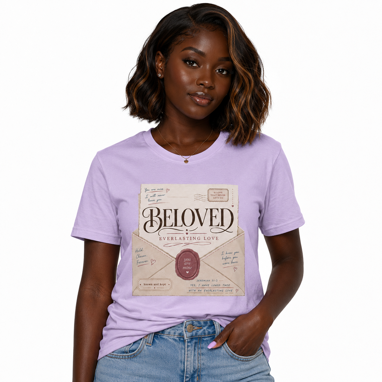 Beloved –  organic cotton ribbed neck t-shirt