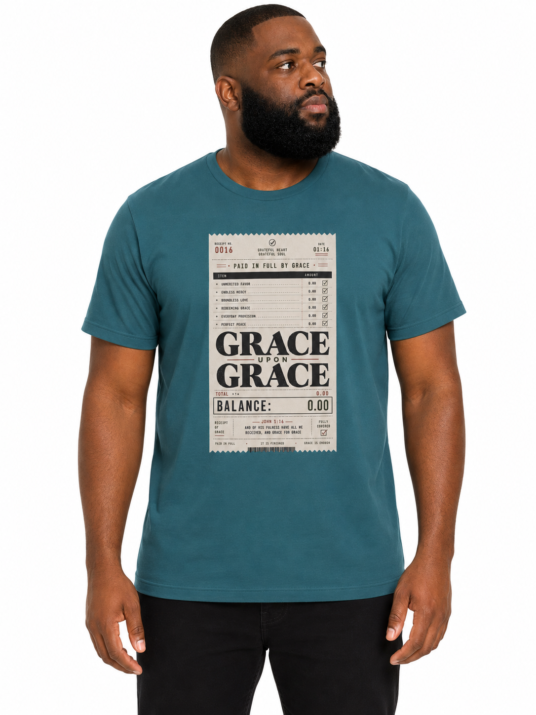 Grace Upon Grace - organic cotton ribbed neck t-shirt