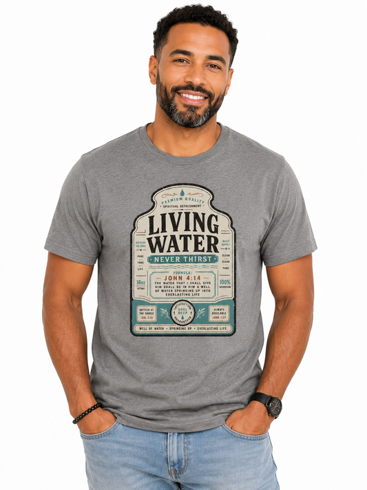 Living Water -  organic cotton ribbed neck t-shirt