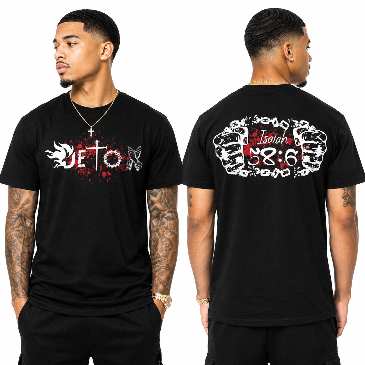 DETOX Cotton Shirt (Black) - 100% Organic Cotton t-shirt