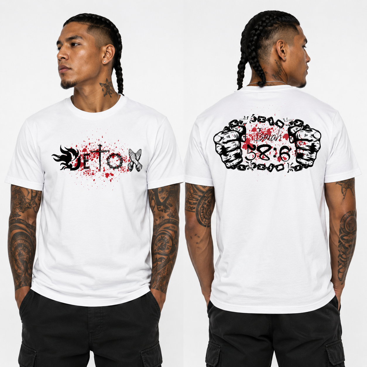 DETOX Cotton Shirt (White) - 100% Organic Cotton t-shirt