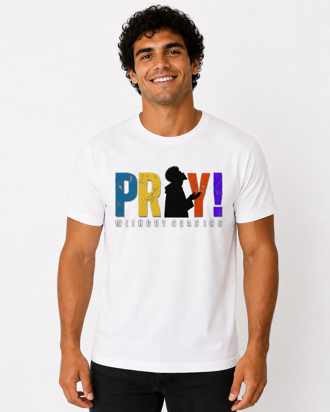 Pray! Without Ceasing - organic cotton ribbed neck t-shirt